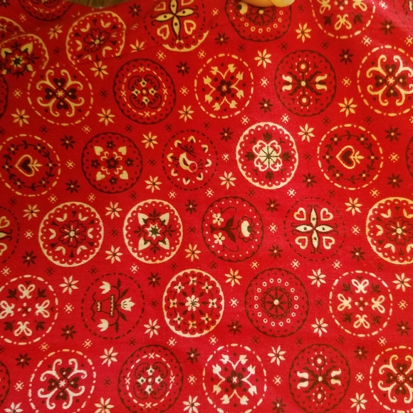 Vintage 70s Handmade Kids Red Bandana Fit & Flair Dress Zip Back Cap Sleeves. - Picture 10 of 10